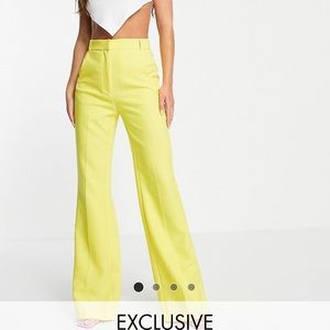 NWT ASOS yellow slim flared pants